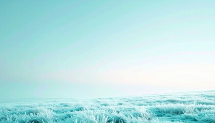 Obraz premium Serene winter landscape frozen field nature photography tranquil environment wide angle view cold aesthetic