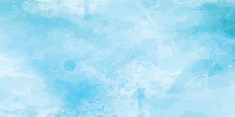 Fantasy smooth light sky, white shades and sky watercolor paper textured illustration for grunge design, vintage card, templates. Pastel ink colors wet effect hand drawn canvas aquarelle background