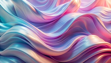 Fototapeta premium Pastel Gradient Silk Fabric Close-Up with Soft Folds