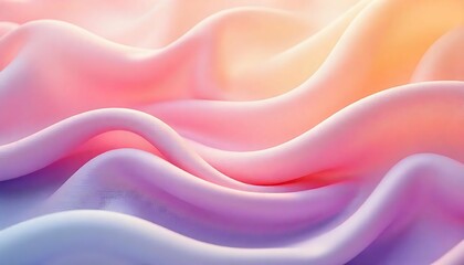 Obraz premium Pastel Gradient Silk Fabric Close-Up with Soft Folds