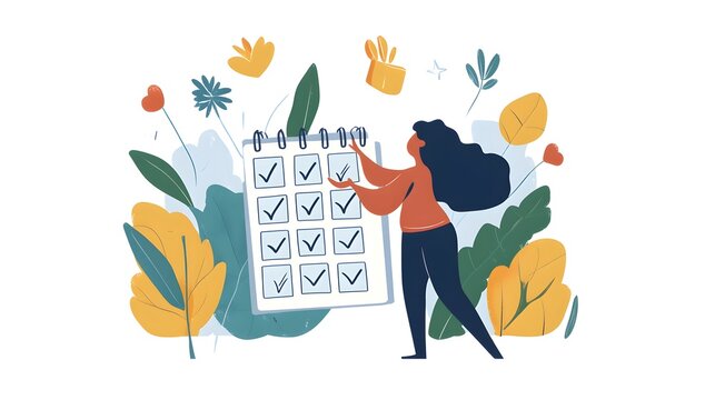 Person adding wellness goals to a daily planner to stay on track