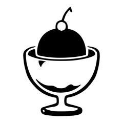 ice cream sundae with cherry icon