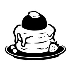 breakfast pancakes with toppings illustration