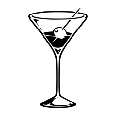 martini glass with garnish vector design