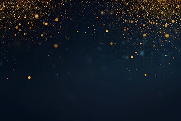 Festive xmas holiday design with falling snow, red and gold glitter snowflakes, and bright stars for a happy New Year celebration