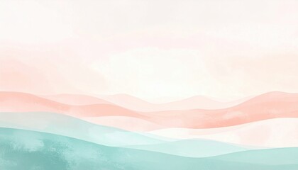 Obraz premium Serene landscape painting abstract art soft color palette tranquil environment artistic viewpoint modern concept