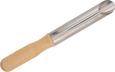 Extra large hole cutter tool with wood and metal handle for clay sculpting