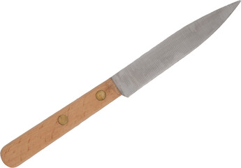 Flat handle sculpting knife with metal blade for carving clay