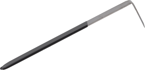 A right-angle scraper tool for pottery detail work isolated on white