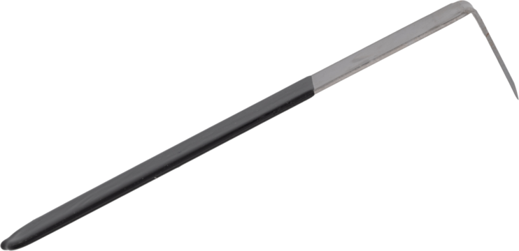 A right-angle scraper tool for pottery detail work isolated on white