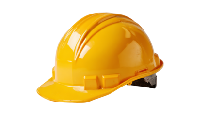 [Transparent Background PNG]Bright Yellow Safety Construction Hard Hat