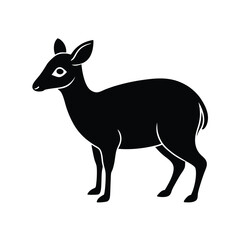 Duiker Crouching Vector Silhouette