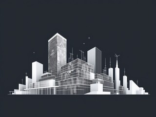 Fototapeta premium Futuristic Architecture Design Build001 Concept