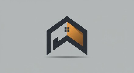 Abstract house icon with geometric design