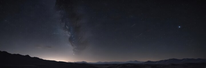 Fototapeta premium Starry night sky, infinite black expanse, cosmic dust , astronomical, black