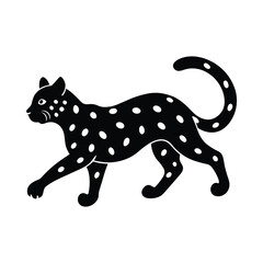 Ocelot Leaping Spots Vector Silhouette