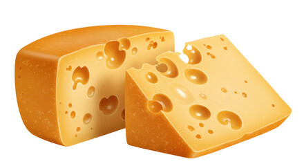 Isolated Piece of Swiss Cheese