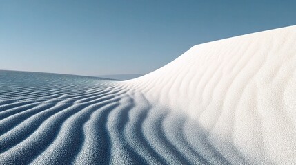 Serene White Sand Dune with Minimalist Lines and Peaceful Vibes