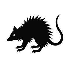 Moonrat Scurrying Vector Silhouette