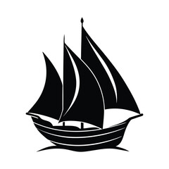 Sailboat Sails Vector Silhouette