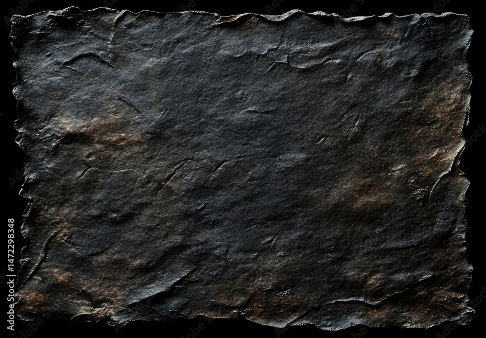 Fototapete dark, textured stone slab with irregular edges, ideal for backgrounds or overlays in design projects