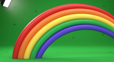 Obraz premium Rainbow Arch on Green Screen - Pride, Hope, and Diversity