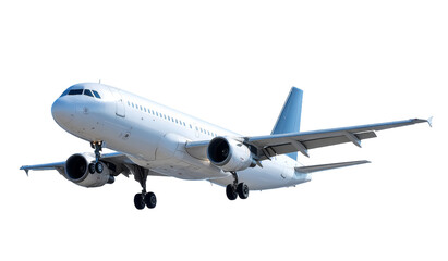 [Transparent Background PNG]Commercial Airplane in Flight against White Background