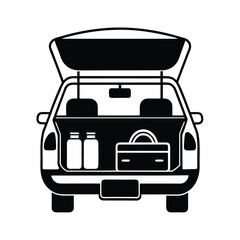 Car Trunk Camping Vector Art