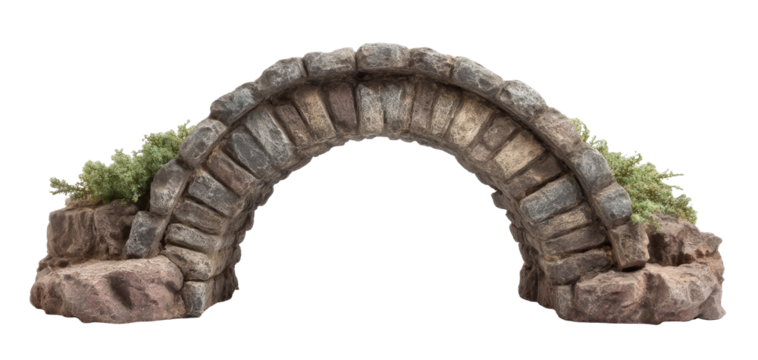 [Transparent Background PNG]Small Stone Arch Bridge Ornament