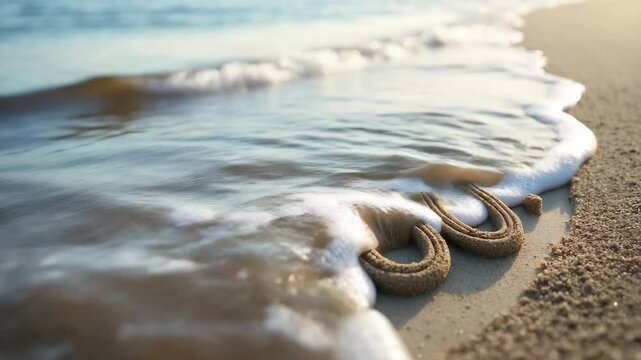 Thank you inscribed in sand.