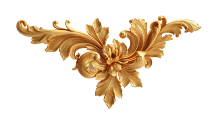 [Transparent Background PNG]Ornate Gold Decorative Trim Design