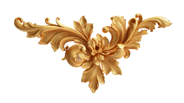 [Transparent Background PNG]Ornate Gold Decorative Trim Design