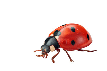 [Transparent Background PNG]Close-up of a ladybug on a white background