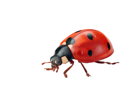 [Transparent Background PNG]Close-up of a ladybug on a white background