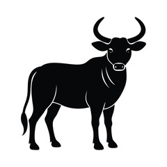 Banteng Horns Vector Silhouette