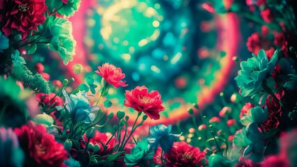 One of my favorites; colorful flowers with an energetic background