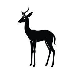 Gerenuk Hind Legs Vector Silhouette