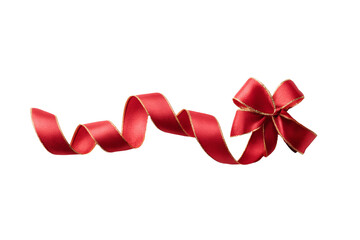[Transparent Background PNG]Red Ribbon and Bow on White Background