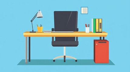 Fototapeta premium Modern Office Desk Workspace Setup.