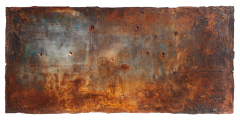 [Transparent Background PNG]Rusty Metal Plate Abstract Art Piece