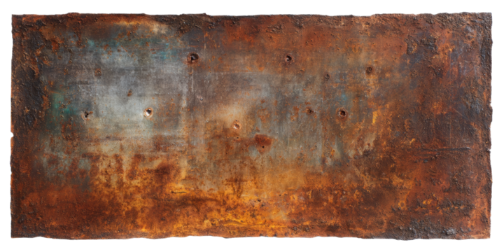 [Transparent Background PNG]Rusty Metal Plate Abstract Art Piece