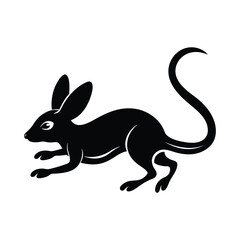 Jerboa Leaping Tail Vector Silhouette