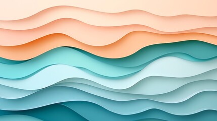 Obraz premium Abstract Ocean Waves Paper Cut.