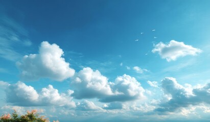 Obraz premium Stunning Sky with Fluffy Clouds