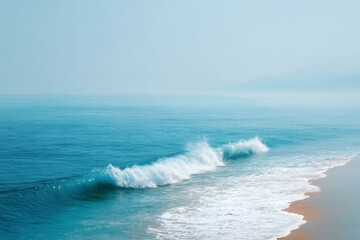 Fototapeta premium Tranquil Ocean Waves Crashing on Shore