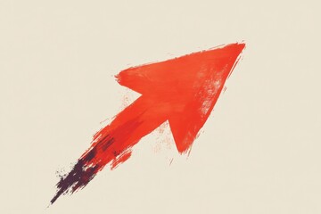 Red arrow pointing up isolated on white background. use cases: business, growth, direction.