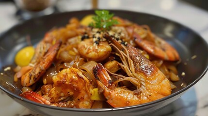 Fototapeta premium Penang Char Kway Teow: Savoring the Irresistible Flavors of Malaysia's Iconic Noodle Delight