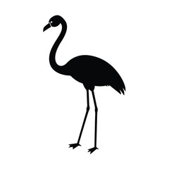 Flamingo Leg Vector Silhouette