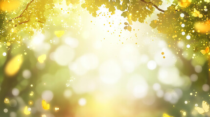 Golden pollen swirls over wilted flowers, a soft transition of seasons reflecting climate change impact