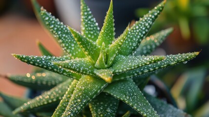 Aloe Flower in Macro with Sparkling Dewdrops